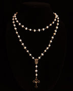 Auspice Maria | Rosary Inspired Freshwater Pearl Layered Necklace