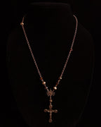 Seven Sorrows & Passion Crucifix | Asymmetrical Autumn Glass Necklace