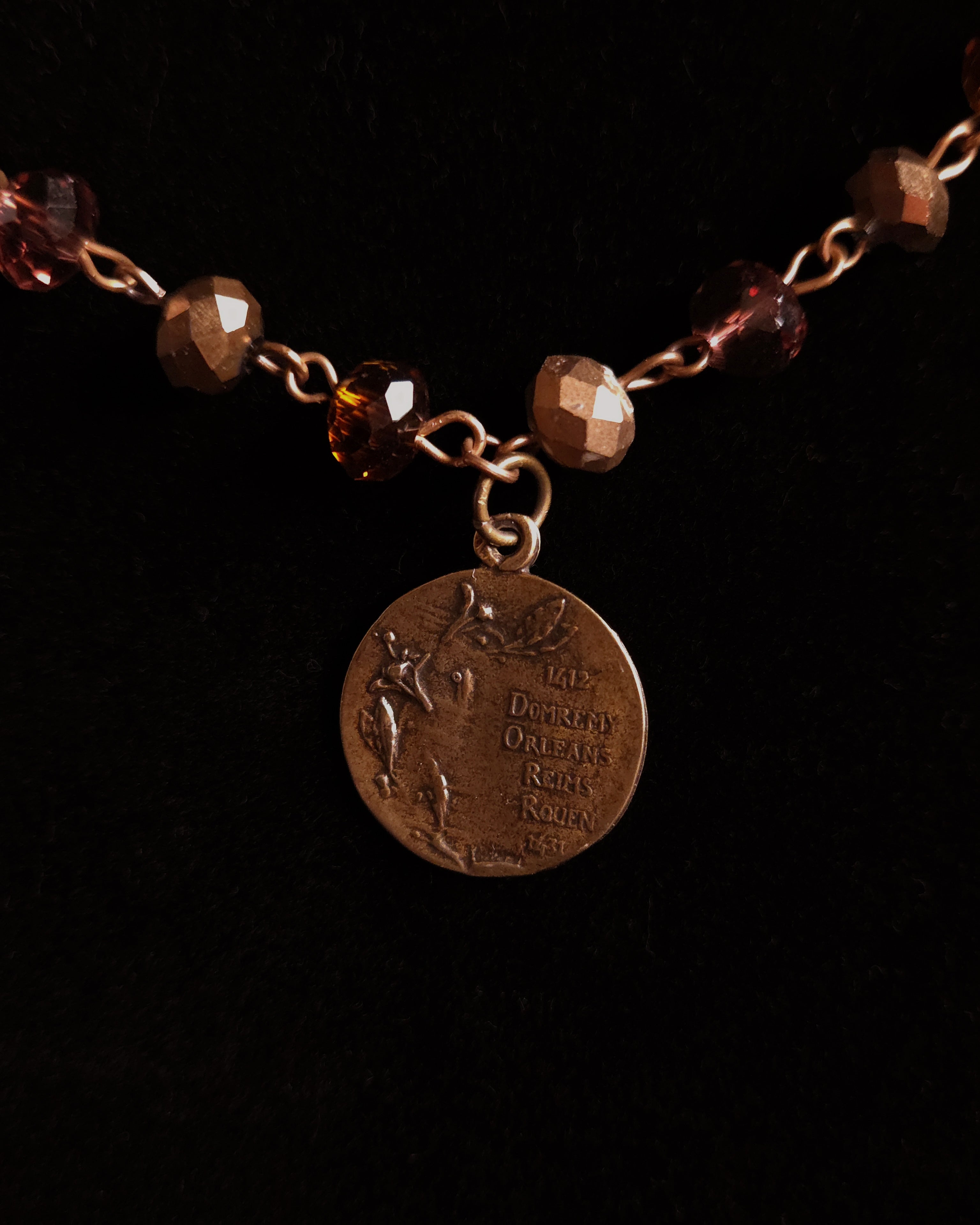 St. Joan of Arc | Autumn Glass Necklace